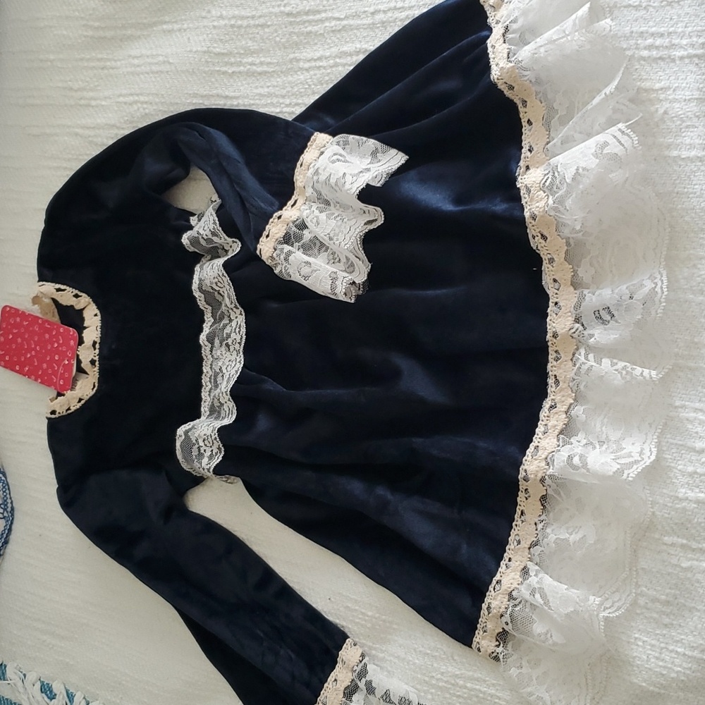 Lace trim princess dress Blue dress NWT